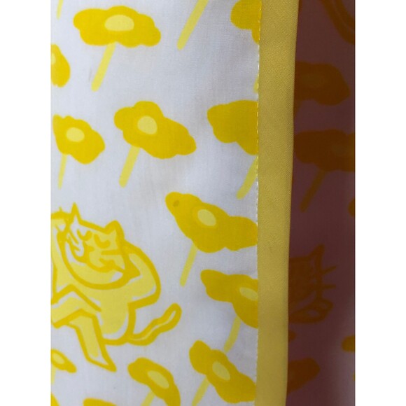 1970s The VESTED GENTRESS Hand Screen Print CAT Novelty Print Wrap Skirt M As Is - Picture 6 of 10